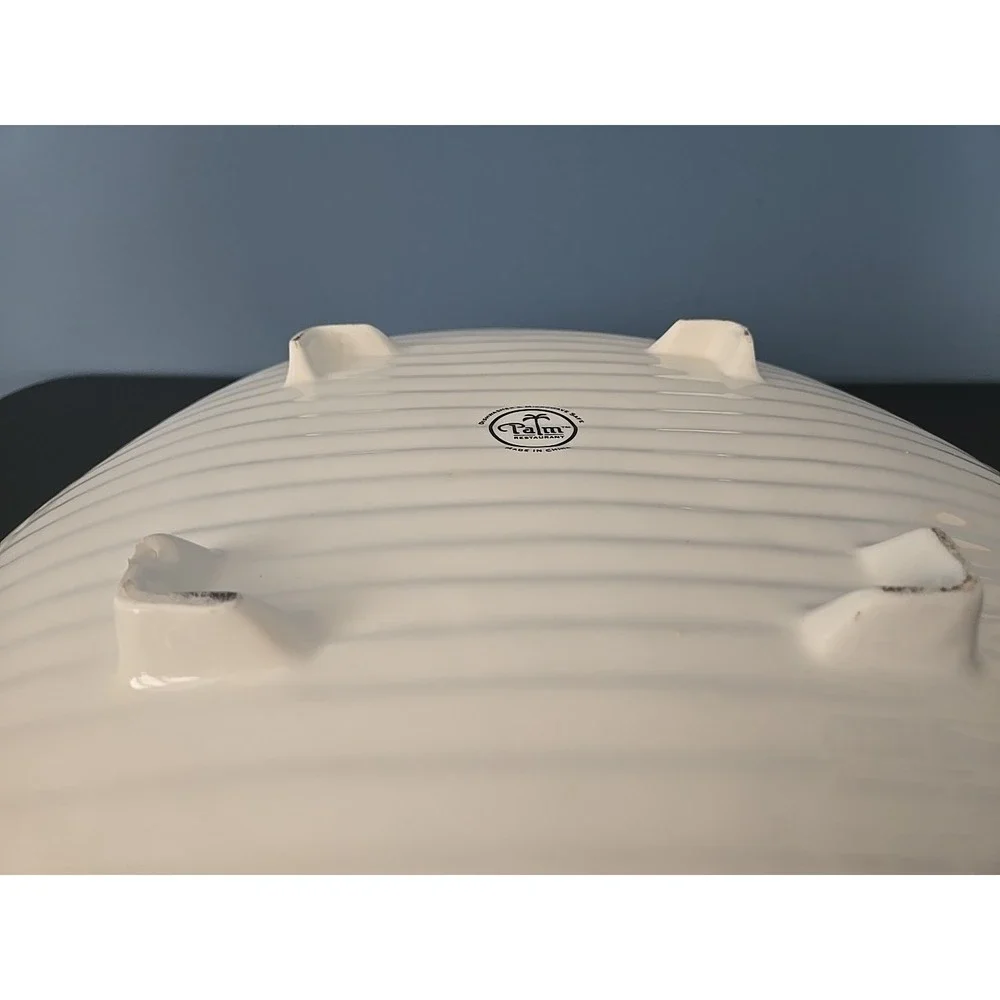 Decorative‎ Platter Tray Footed Square & Curvy White Ceramic 15